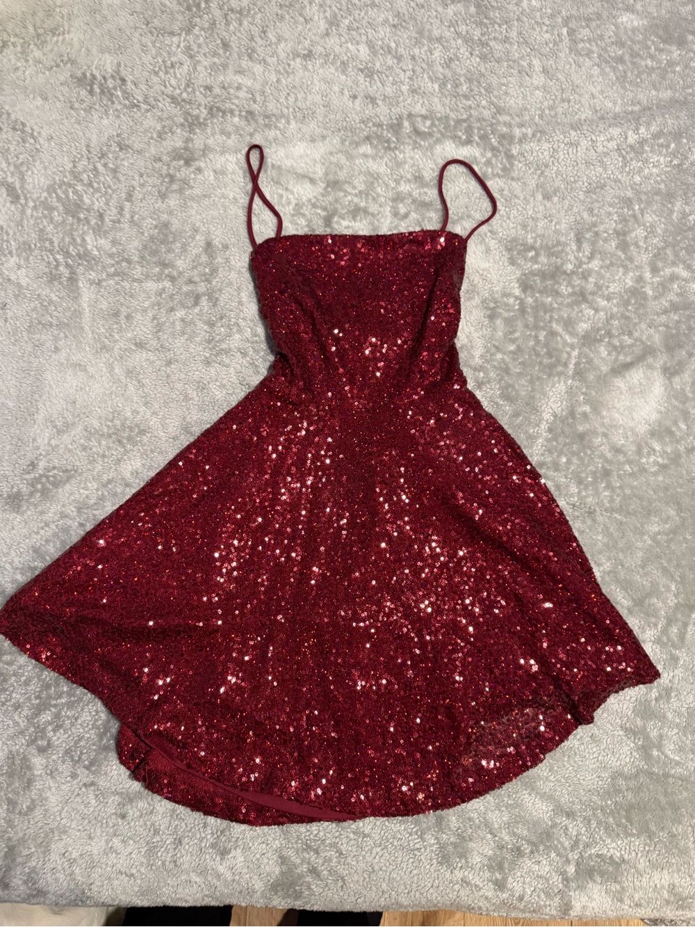 Windsor Red Sequin Mini Dress with Spaghetti Straps